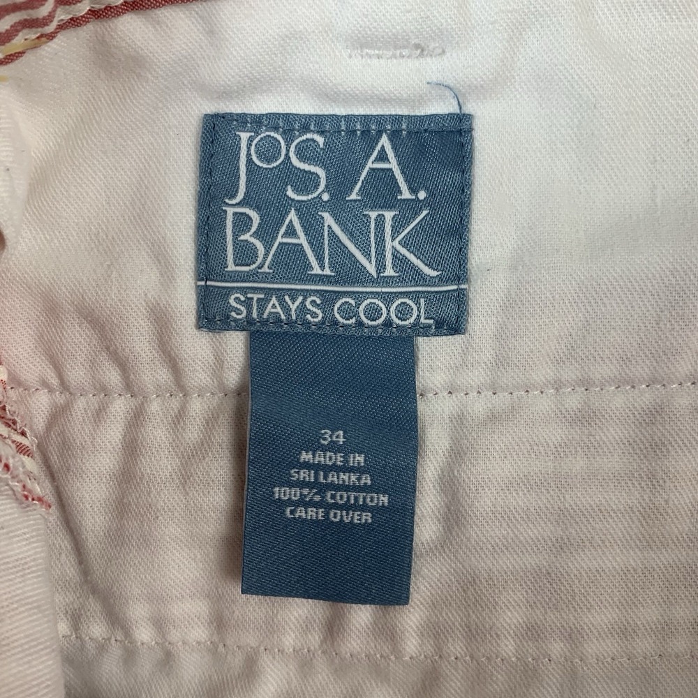 Jos A Banks Seersucker Shorts Mens 34* Red White Stripe Stays Cool Cotton Preppy - Picture 7 of 8